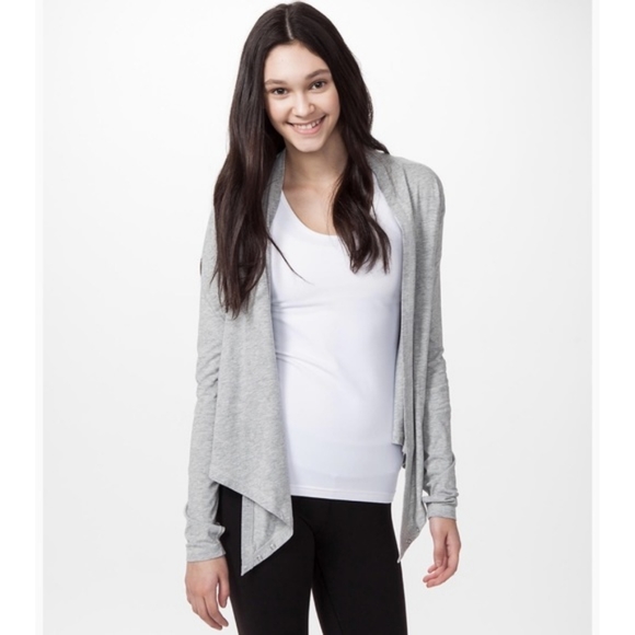 Ivivva by Lululemon Four's A Charm Wrap Cardigan Shirt Size 8 Grey - Picture 4 of 16